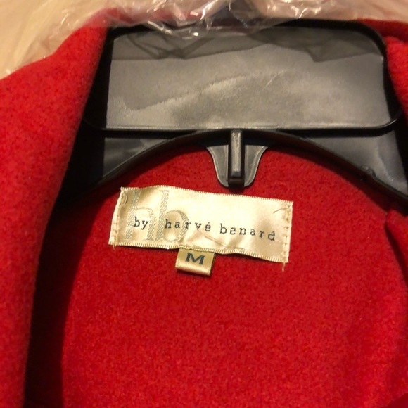 Red Peacoat with Black and White Scarf - Picture 4 of 4